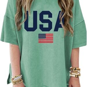 Women’s Green USA Graphic Tee Oversized